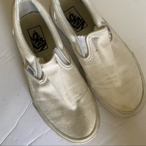 White slip on vans